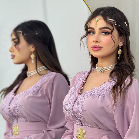 Caftan Assala – Lila Poudré