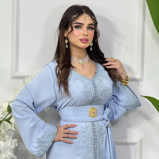 Caftan Assala – Bleu Ciel