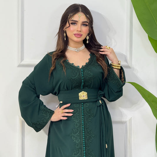 ✨ Caftan Assala – Vert Élégant