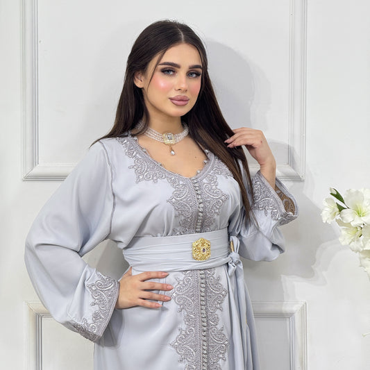 Caftan Assala – Gris Perle