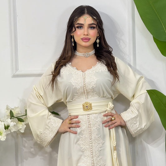 Caftan Assala – Blanc Cassé