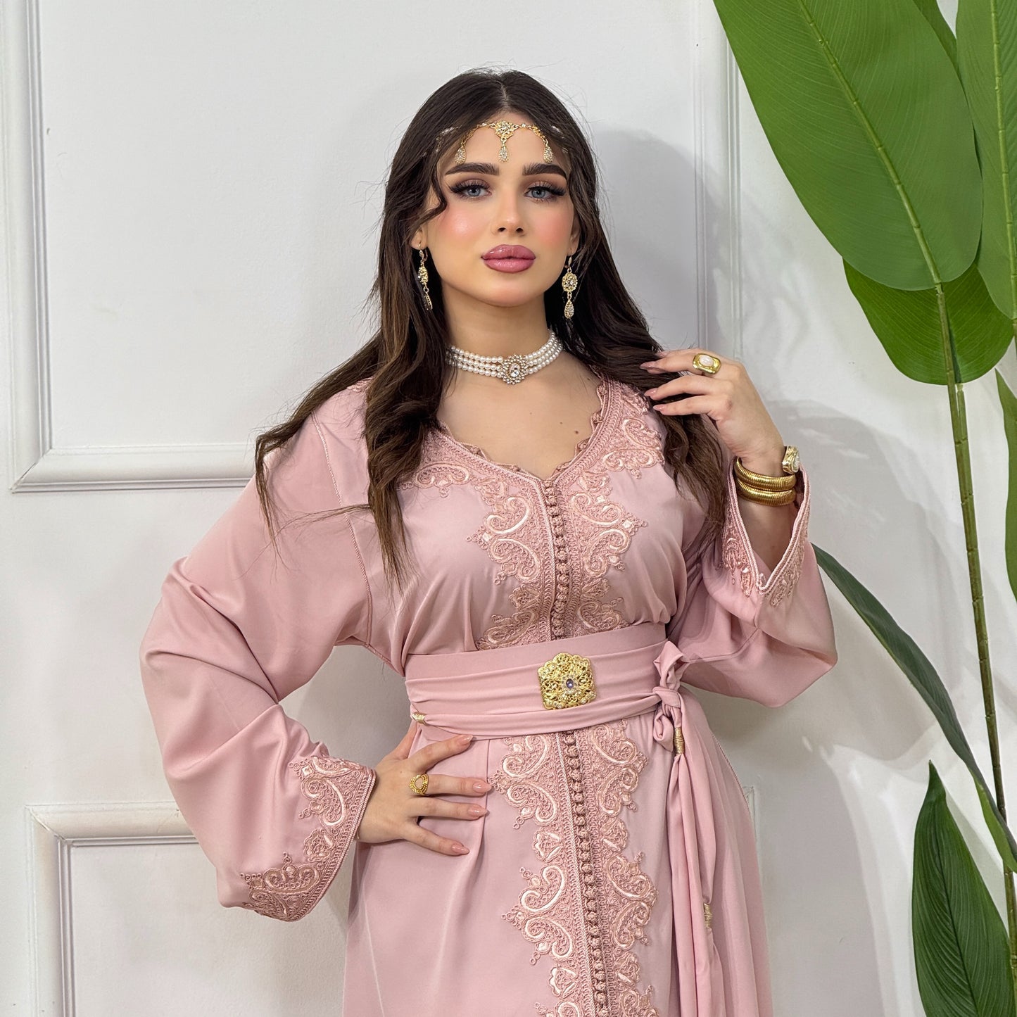 Caftan Assala – Rose Poudré
