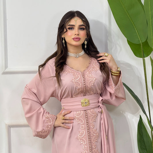 Caftan Assala – Rose Poudré