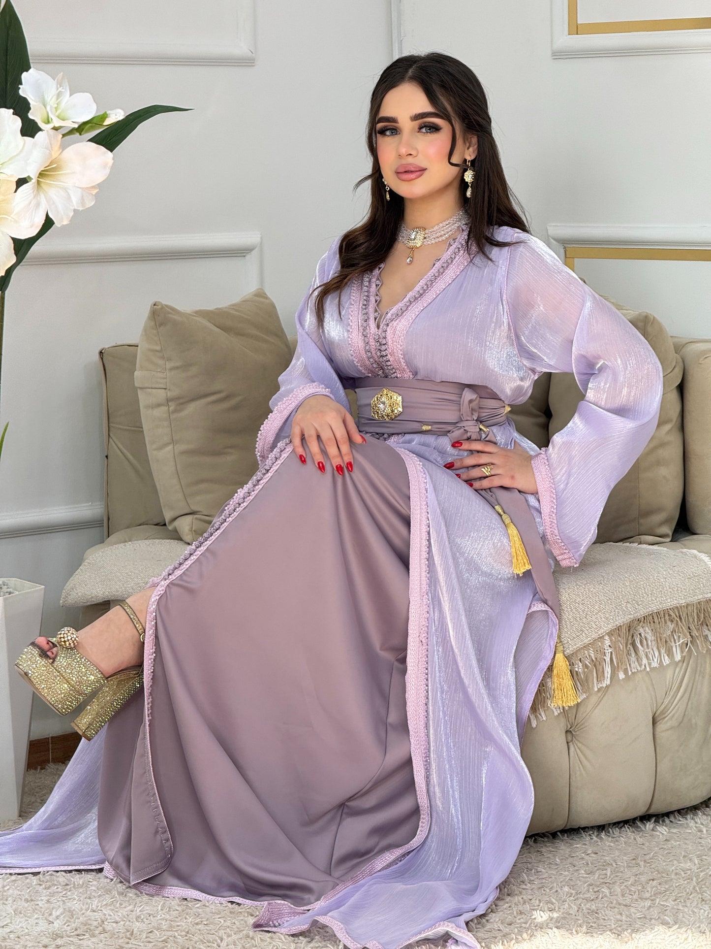 Caftan Organza 2 Pièces – Élégance & Légèreté