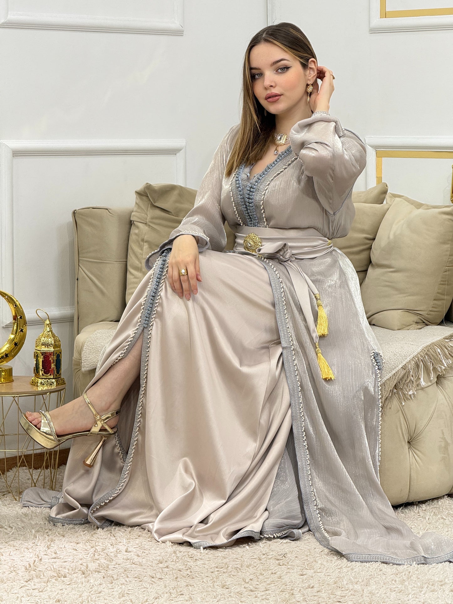 Caftan Organza Gris