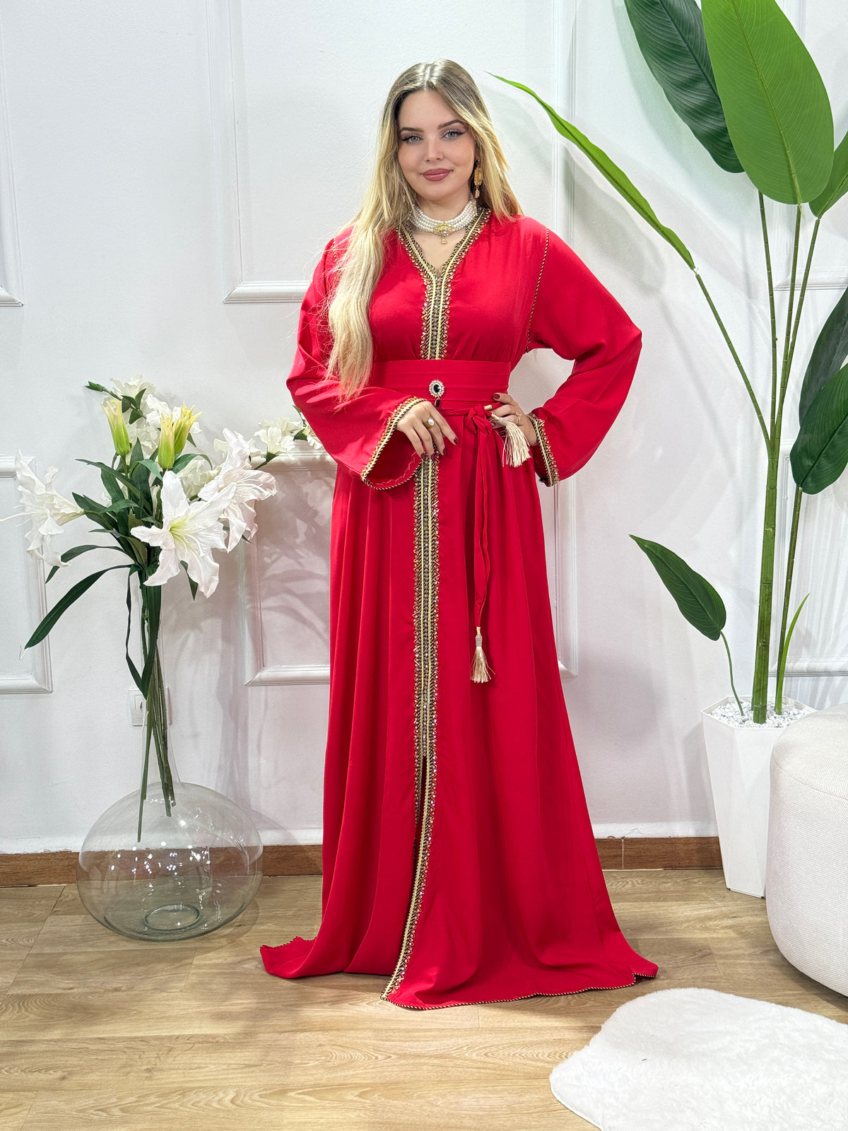 Caftan Sarah en crêpe – Plusieurs couleurs disponibles