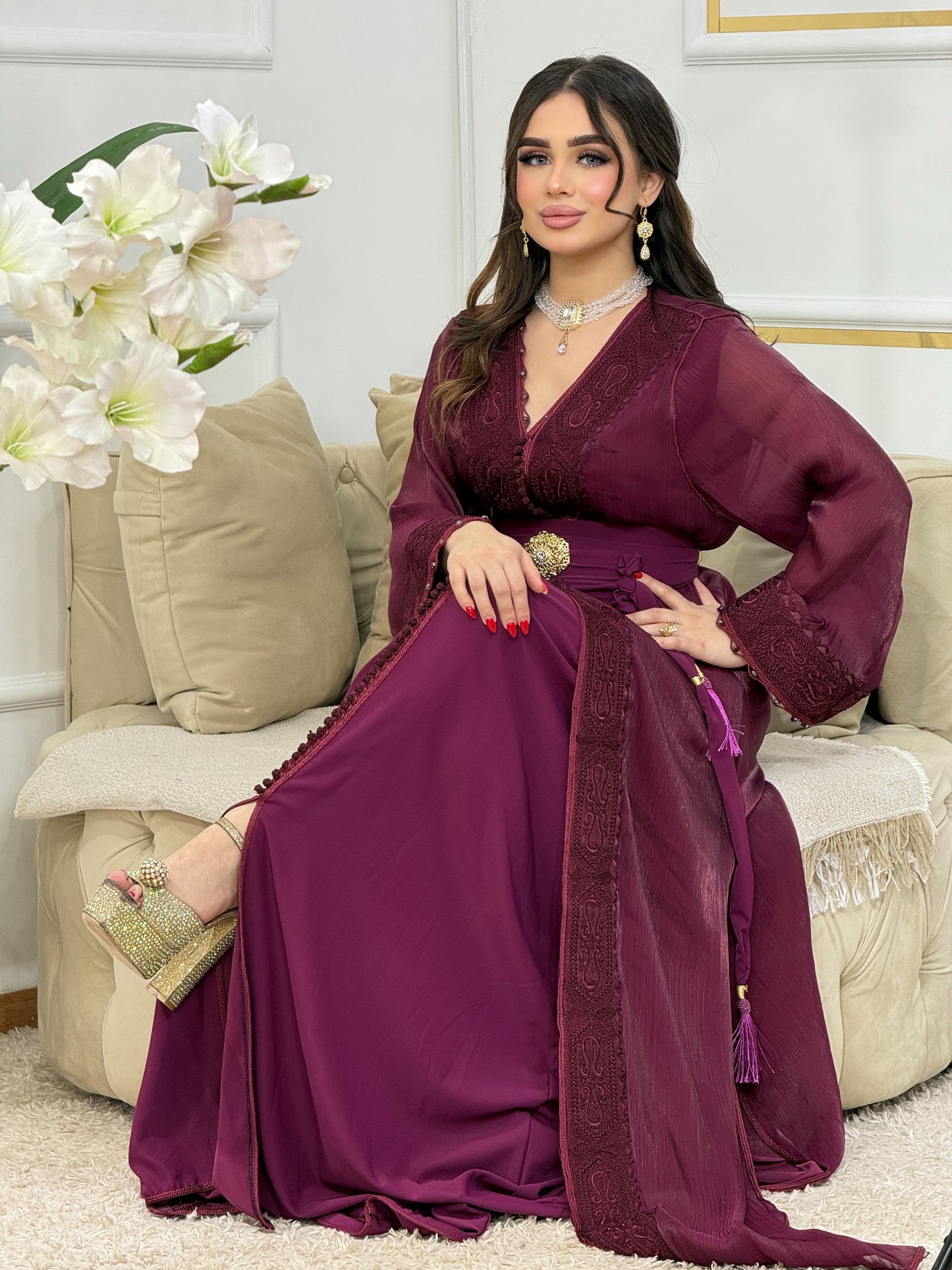 Caftan 2 pièces – Élégance & Raffinement