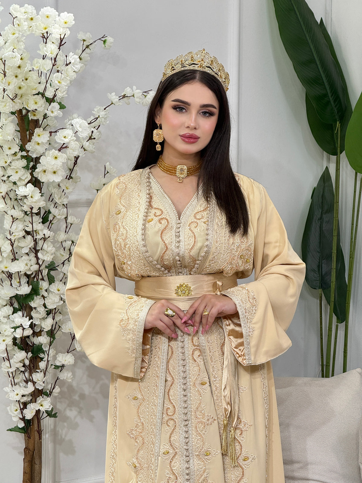 Caftan Samar – Ensemble 2 pièces brodé et perlé