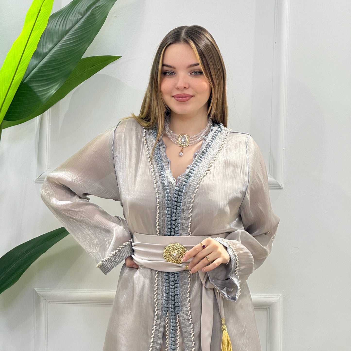Caftan Organza Gris