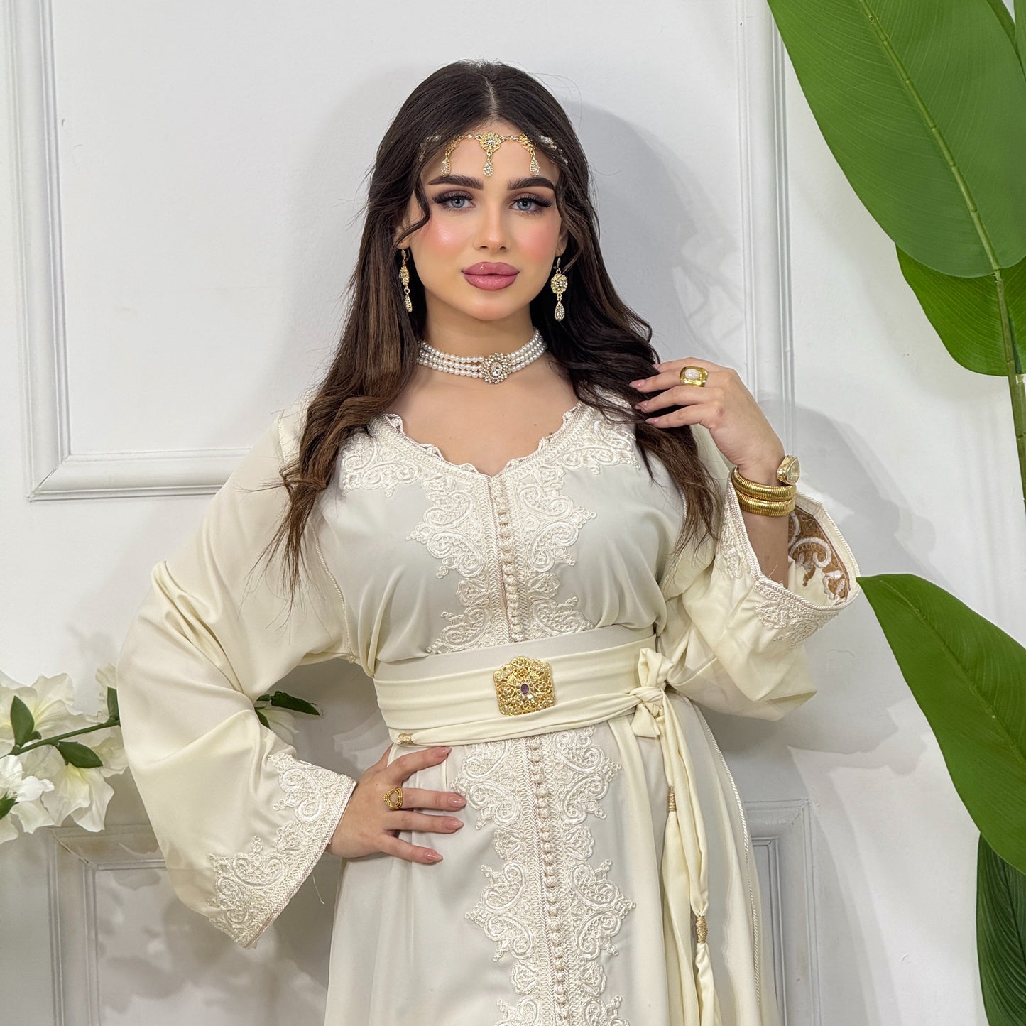 Caftan Assala – Blanc Cassé