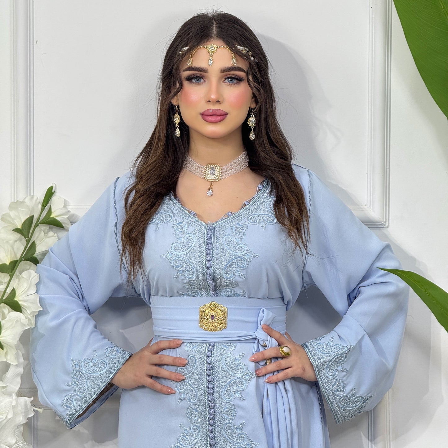 Caftan Assala – Bleu Ciel