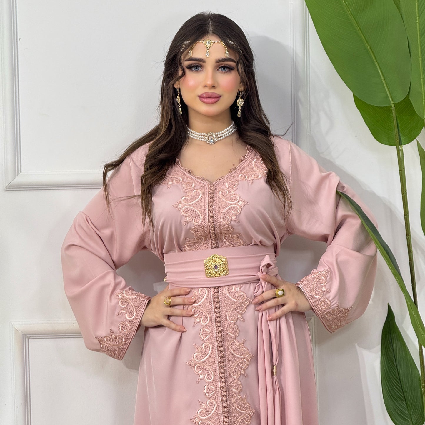 Caftan Assala – Rose Poudré