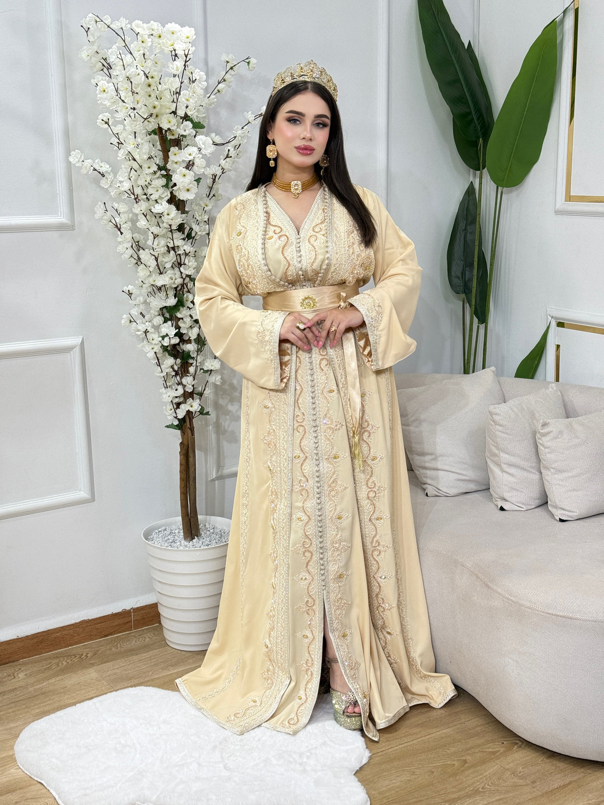 Caftan Samar – Ensemble 2 pièces brodé et perlé