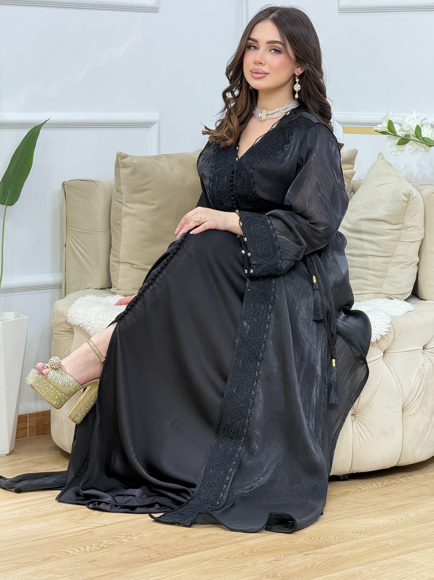 Manssouriya en organza brodé
