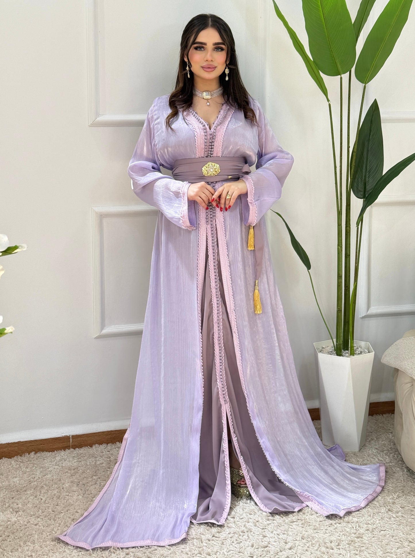 Caftan Organza 2 Pièces – Élégance & Légèreté
