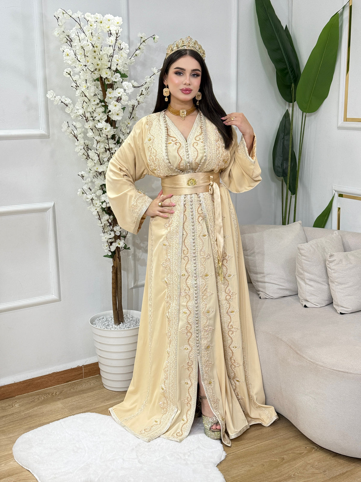 Caftan Samar – Ensemble 2 pièces brodé et perlé
