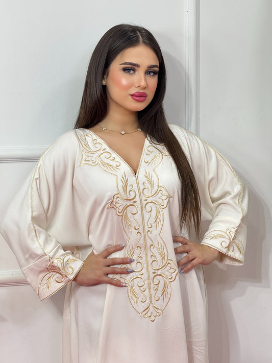 Robe d'hôtesse Blanche-Broderie chaara horra